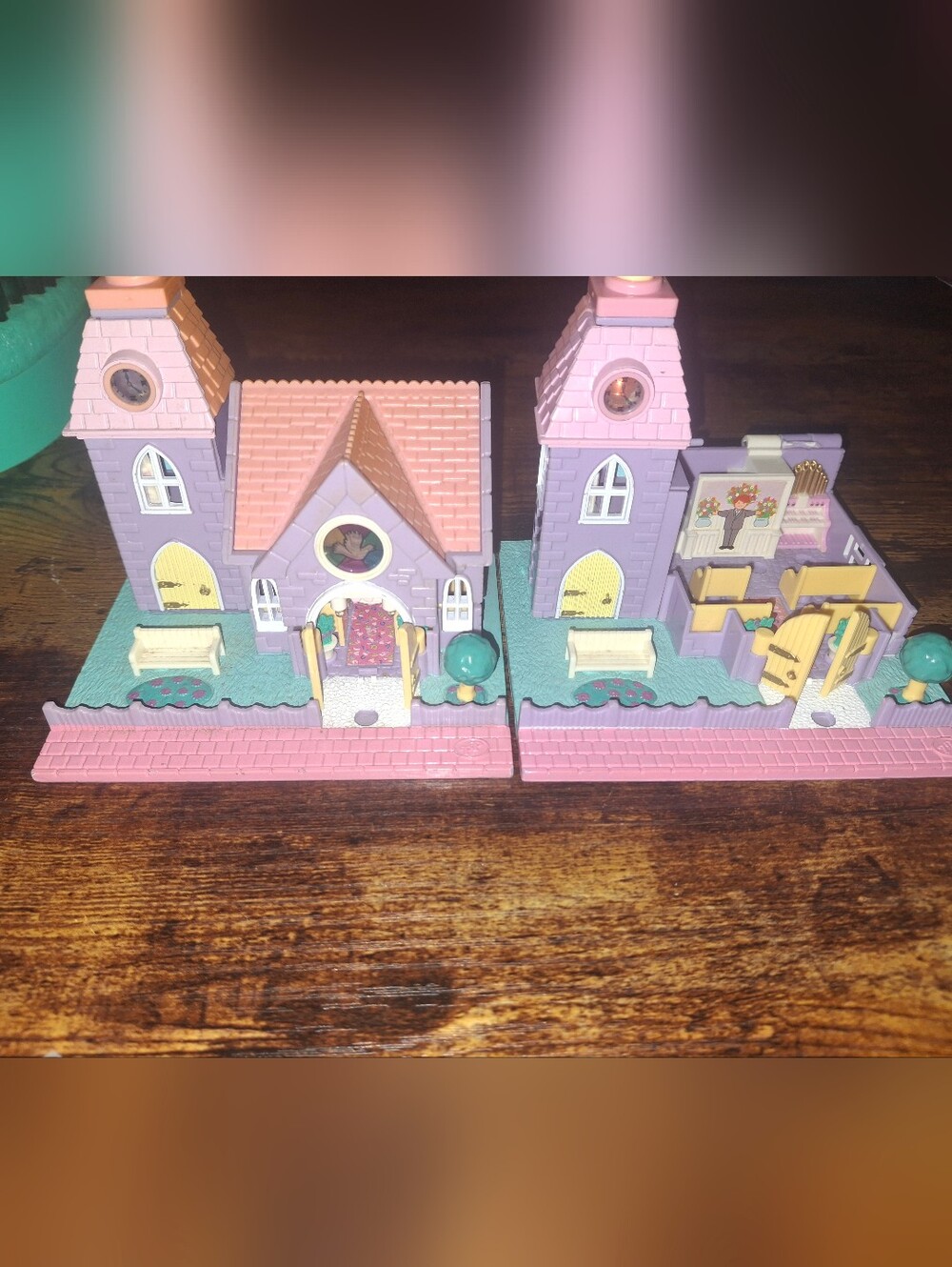 Polly Pocket Wedding Chapel 1994 No Figures Included. Set Of 2